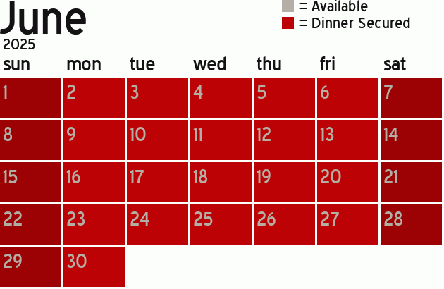 Missionary Dinner Calendar