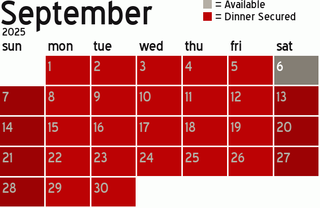 Missionary Dinner Calendar